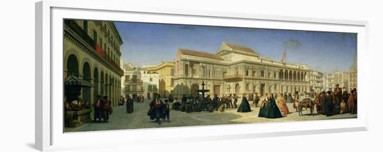 The Plaza De San Francisco and the Ayuntamiento, Seville-Achille Zo-Framed Premium Giclee Print