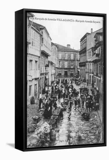 The Plaza Marques De Aranda, Villagarcia, Spain, Early 20th Century-Pedro Abad Abalo-Framed Stretched Canvas