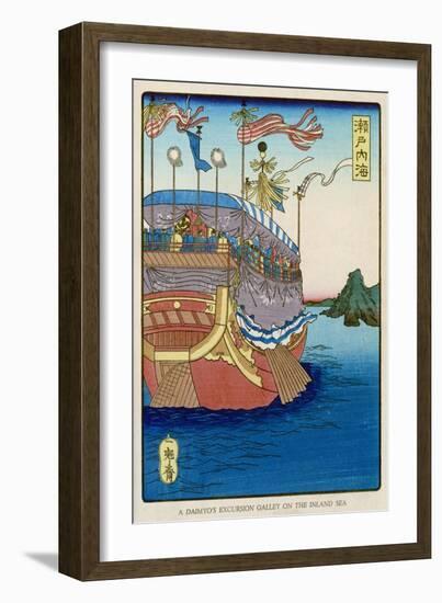 The Pleasure-Barge of a Daimyo of the Togugawa Era on the Inland Sea-Tsukioka Kinzaburo Yoshitoshi-Framed Art Print