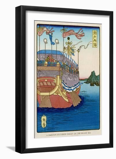 The Pleasure-Barge of a Daimyo of the Togugawa Era on the Inland Sea-Tsukioka Kinzaburo Yoshitoshi-Framed Art Print
