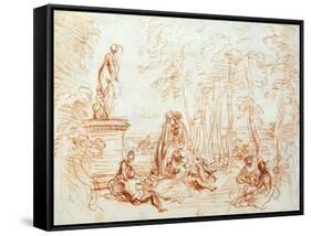 The Pleasure of Love, Sketch, 18th Century-Jean-Antoine Watteau-Framed Stretched Canvas