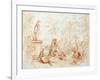 The Pleasure of Love, Sketch, 18th Century-Jean-Antoine Watteau-Framed Giclee Print