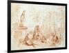 The Pleasure of Love, Sketch, 18th Century-Jean-Antoine Watteau-Framed Giclee Print