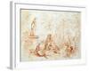 The Pleasure of Love, Sketch, 18th Century-Jean-Antoine Watteau-Framed Giclee Print