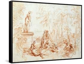 The Pleasure of Love, Sketch, 18th Century-Jean-Antoine Watteau-Framed Stretched Canvas