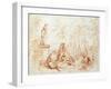 The Pleasure of Love, Sketch, 18th Century-Jean-Antoine Watteau-Framed Premium Giclee Print