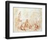 The Pleasure of Love, Sketch, 18th Century-Jean-Antoine Watteau-Framed Premium Giclee Print