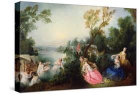 The Pleasures of Bathing-Nicolas Lancret-Stretched Canvas