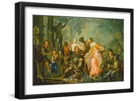The Pleasures of the Seasons: Autumn, C.1730 (Oil on Copper Mounted with Masonite Backing)-Johann Georg Platzer-Framed Giclee Print