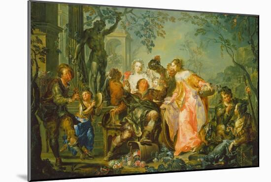 The Pleasures of the Seasons: Autumn, C.1730 (Oil on Copper Mounted with Masonite Backing)-Johann Georg Platzer-Mounted Giclee Print