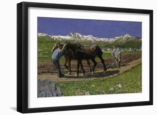 The Plough. (L'Aratura), 1887/1890-Giovanni Segantini-Framed Giclee Print