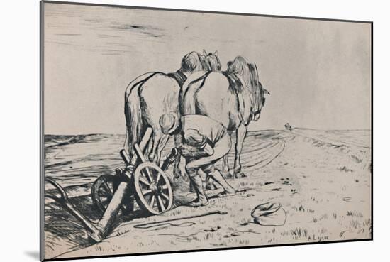 'The Plough', mid-late 19th century, (1946)-Alphonse Legros-Mounted Giclee Print