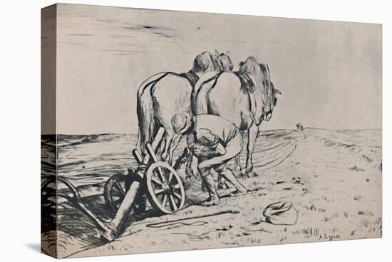 'The Plough', mid-late 19th century, (1946)-Alphonse Legros-Stretched Canvas