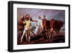 The Ploughing Lesson, 1798-Francois-Andre Vincent-Framed Giclee Print