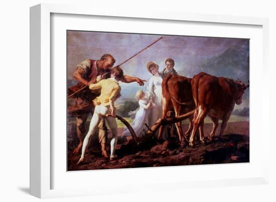 The Ploughing Lesson, 1798-Francois-Andre Vincent-Framed Giclee Print