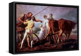 The Ploughing Lesson, 1798-Francois-Andre Vincent-Framed Stretched Canvas
