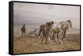 The Ploughman Wilmington Polegate, Near Eastbourne-Joseph Harold Swanwick-Framed Stretched Canvas