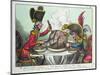The Plum Pudding in Danger, 1805-James Gillray-Mounted Giclee Print