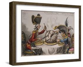 The Plum Pudding in Danger or State Epicures Taking Un Petite Souper, 1805-John Corbet Anderson-Framed Giclee Print