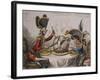 The Plum Pudding in Danger or State Epicures Taking Un Petite Souper, 1805-John Corbet Anderson-Framed Giclee Print