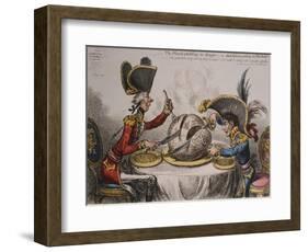 The Plum Pudding in Danger or State Epicures Taking Un Petite Souper, 1805-John Corbet Anderson-Framed Giclee Print