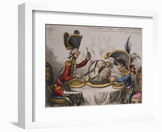 The Plum Pudding in Danger or State Epicures Taking Un Petite Souper, 1805-John Corbet Anderson-Framed Giclee Print