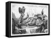 "The Plumb-Pudding in Danger" Napoleon and Pitt Carve up the World at Dinner-Gillray-Framed Stretched Canvas