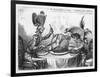 "The Plumb-Pudding in Danger" Napoleon and Pitt Carve up the World at Dinner-Gillray-Framed Art Print