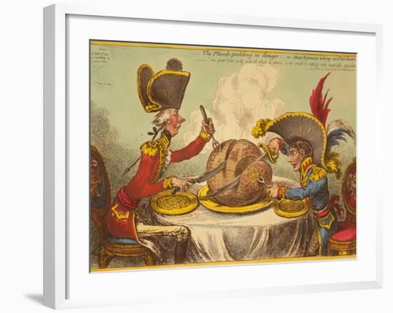 The Plumb-Pudding in Danger, or State Epicures Taking Un Petit Souper-James Gillray-Framed Giclee Print