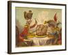 The Plumb-Pudding in Danger, or State Epicures Taking Un Petit Souper-James Gillray-Framed Giclee Print