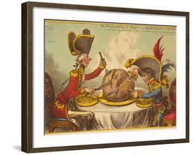 The Plumb-Pudding in Danger, or State Epicures Taking Un Petit Souper-James Gillray-Framed Giclee Print