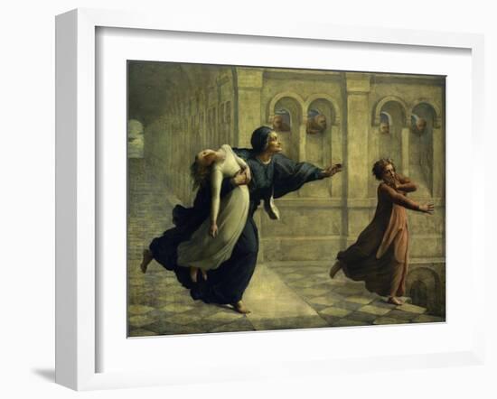 The Poem of the Soul, the Nightmare, 19th C-Anne Louis Francois Janmot-Framed Art Print