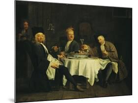 The Poet Alexis Piron at the Table with His Friends, Jean Joseph Vade and Charles Colle-Etienne Jeaurat-Mounted Giclee Print