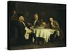 The Poet Alexis Piron at the Table with His Friends, Jean Joseph Vade and Charles Colle-Etienne Jeaurat-Stretched Canvas