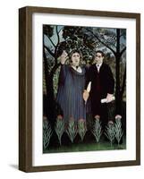 The Poet and His Muse. Portrait of Guillaume Apollinaire and Marie Laurencin, 1909-Henri Rousseau-Framed Giclee Print