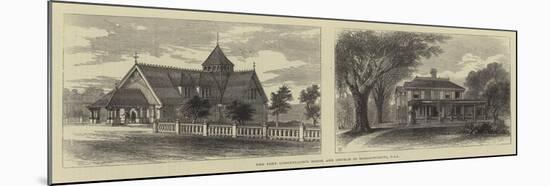 The Poet Longfellow's House and Church in Massachusetts, Usa-null-Mounted Giclee Print