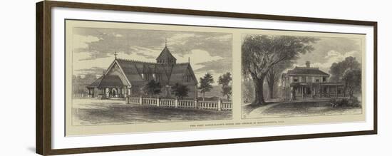 The Poet Longfellow's House and Church in Massachusetts, Usa-null-Framed Giclee Print