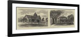 The Poet Longfellow's House and Church in Massachusetts, Usa-null-Framed Giclee Print