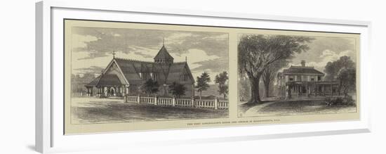 The Poet Longfellow's House and Church in Massachusetts, Usa-null-Framed Giclee Print