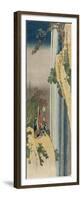 The Poet Rihaku (Li Bai) is lost in wonder at the majesty of the great waterfall of Mount Lu-Katsushika Hokusai-Framed Premium Giclee Print