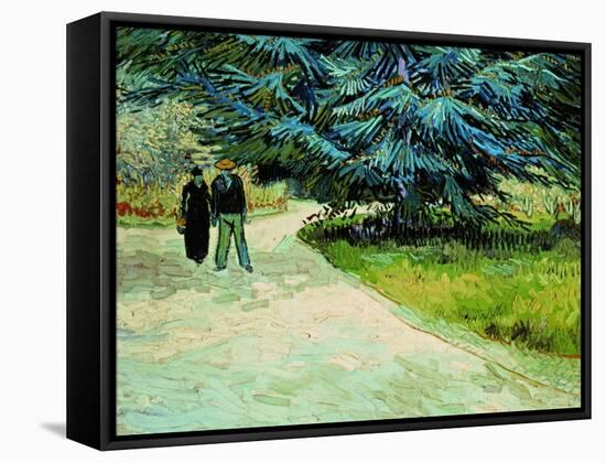 The Poet's Garden, Arles 1888-Vincent van Gogh-Framed Stretched Canvas