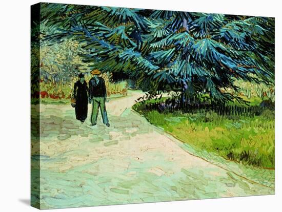 The Poet's Garden, Arles 1888-Vincent van Gogh-Stretched Canvas