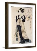 The Poet Sei Shonagon as a Courtesan-Kikugawa Toshinobu Eizan-Framed Giclee Print