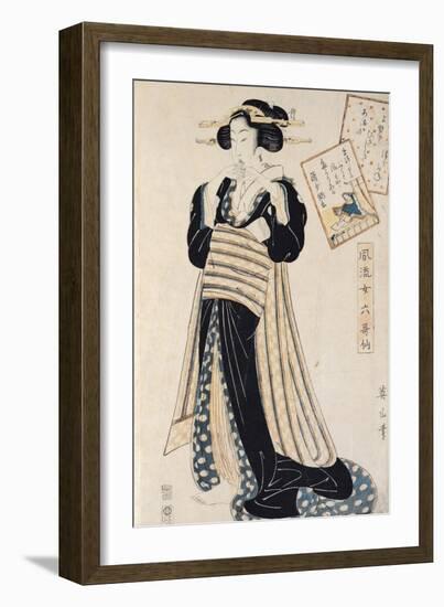 The Poet Sei Shonagon as a Courtesan-Kikugawa Toshinobu Eizan-Framed Giclee Print