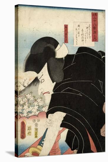 The Poet Sosei Hoshi: the Actor Matsumoto Koshiro V as Ishikawa Goemon, 1852-Utagawa Kunisada-Stretched Canvas