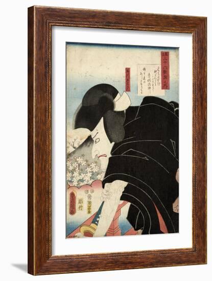 The Poet Sosei Hoshi: the Actor Matsumoto Koshiro V as Ishikawa Goemon, 1852-Utagawa Kunisada-Framed Giclee Print