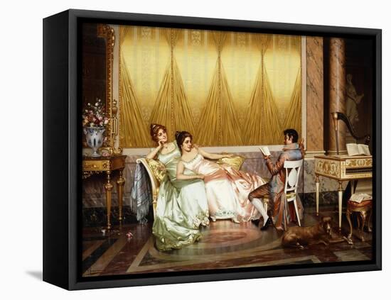 The Poetry Reading-Vittorio Reggianini-Framed Stretched Canvas