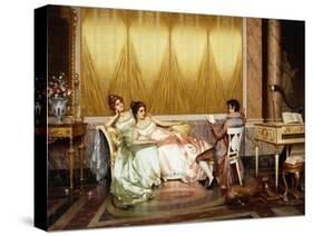 The Poetry Reading-Vittorio Reggianini-Stretched Canvas