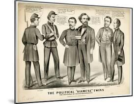 The Political Siamese Twins, the Offspring of Chicago Miscegenation, 1864-Currier & Ives-Mounted Giclee Print