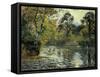 The Pond at Montfoucault-Camille Pissarro-Framed Stretched Canvas